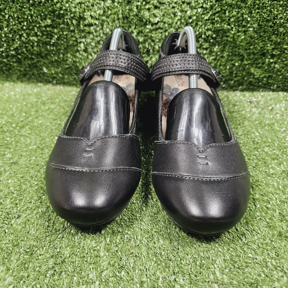 Taos Shoes Virtue Black Leather Mary Jane Low Heel Comfort Pumps Womens 7.5 - Picture 3 of 9